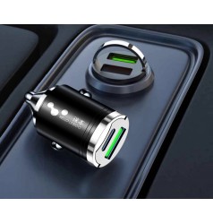 Автомобільний зарядний пристрій 120W з кабелем 3-в-1 (Type-C / Lightning / Micro-USB) швидка зарядка в прикурювач 12V/24V