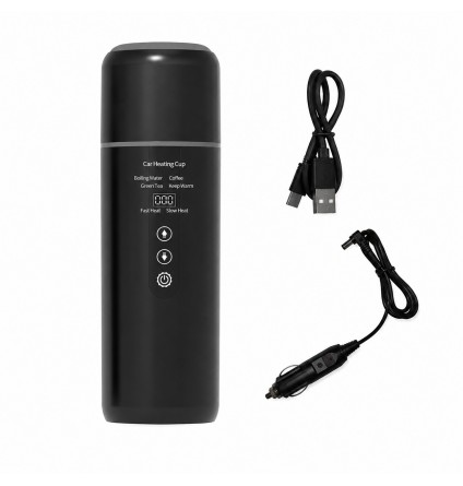 Чайник автомобільний термокружка  12v/24v 500мл з підігрівом від USB та прикурювача
