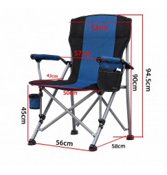 Крісло туристичне складане HOOF CHAIR, синє, до 150 кг, тканина 600D