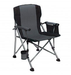 Крісло туристичне складане HOOF CHAIR, сіре, до 150 кг, тканина 600D