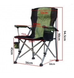 Крісло туристичне складане HOOF CHAIR, зелене, до 150 кг, тканина 600D 