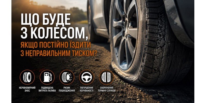 Що буде з колесом, якщо постійно їздити з неправильним тиском у шинах