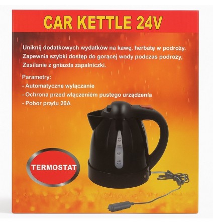 Автомобільний чайник 24В 1л 250Вт чорний