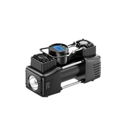 Автомобільний компресор 12V двоциліндровий 200Вт 50л/хв з цифровим дисплеєм та набором інструментів